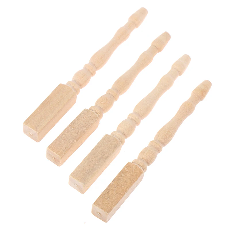 4pcs/set 1:12 Dollhouse Miniature DIY Wooden Table Leg Furniture Accessories