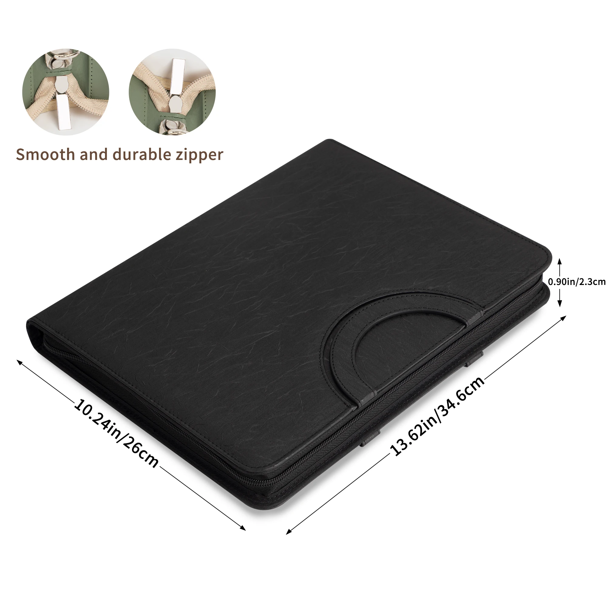 New Magnetic Portable Zippered Padfolio Folder, A4 Multi-Function Portfolio Leather Combination case,Folder Bag for Women/Men