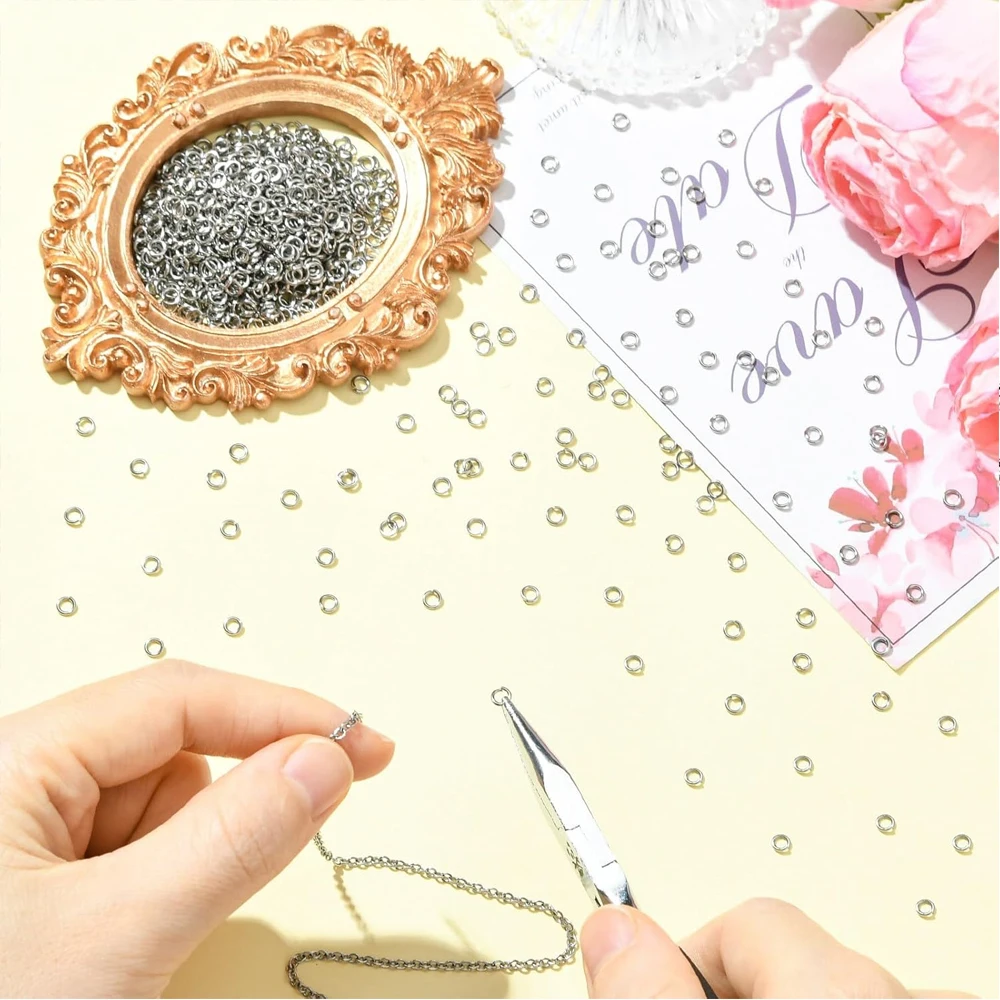 5000Pcs/bag 4mm Stainless Steel Open Jump Rings Connectors 0.8mm Thick Chainmail Making Jewelry Findings view 6
