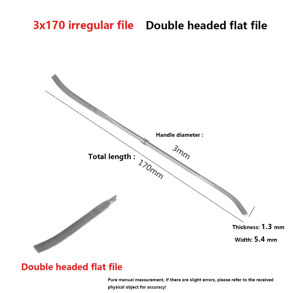 3X170mmDiamond File Set Needle File Set Elbow Curved File Bend Head Mini Needle File For Stone Glass Metal Carving Craft High Qu