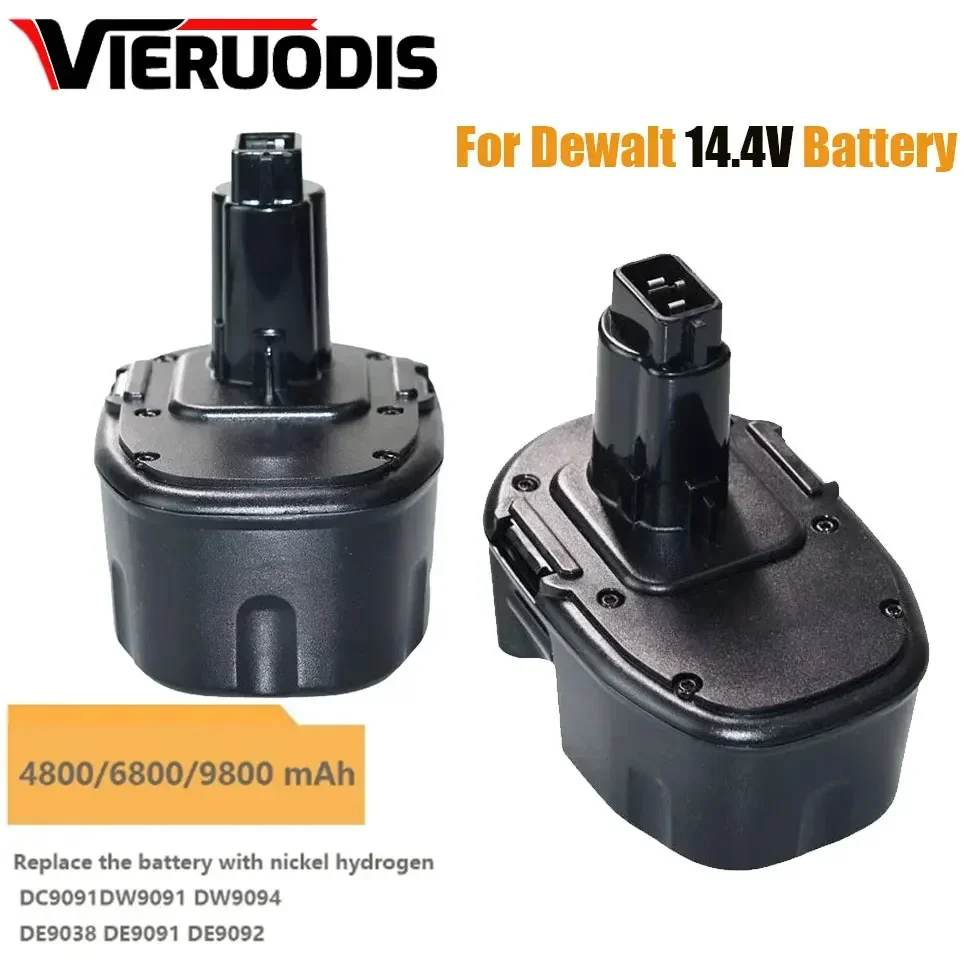 

14.4V 9800mAh for Dewalt Ni-MH Replacement Battery 14.4V DC9091 DC9094 DW9091 DE9091 DE9092 14.4 Volt Cordless Power Tools