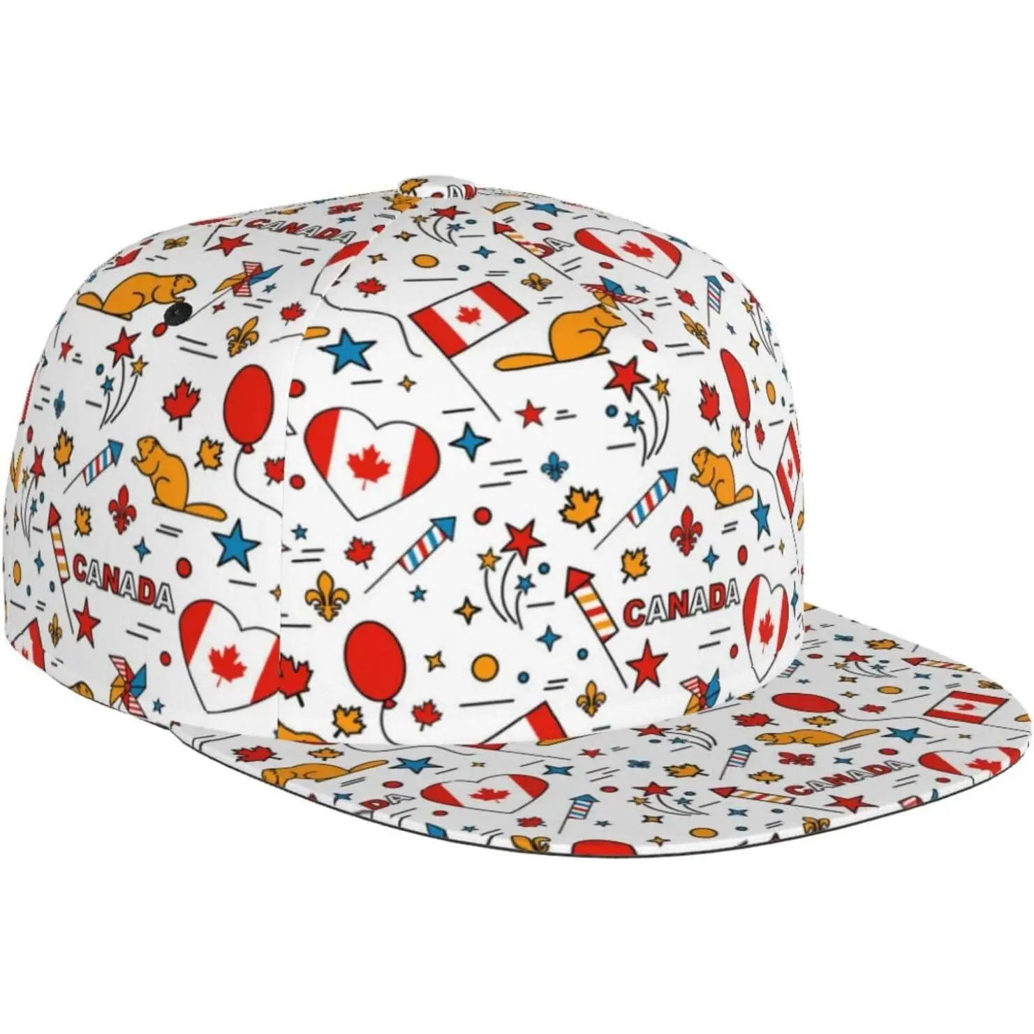 Festive Canada Pride Maple Leaf Beaver Party Snapback Cap Canada Flag Baseball Hats Sun Hat Adjustable Canada Baseball Cap Flag