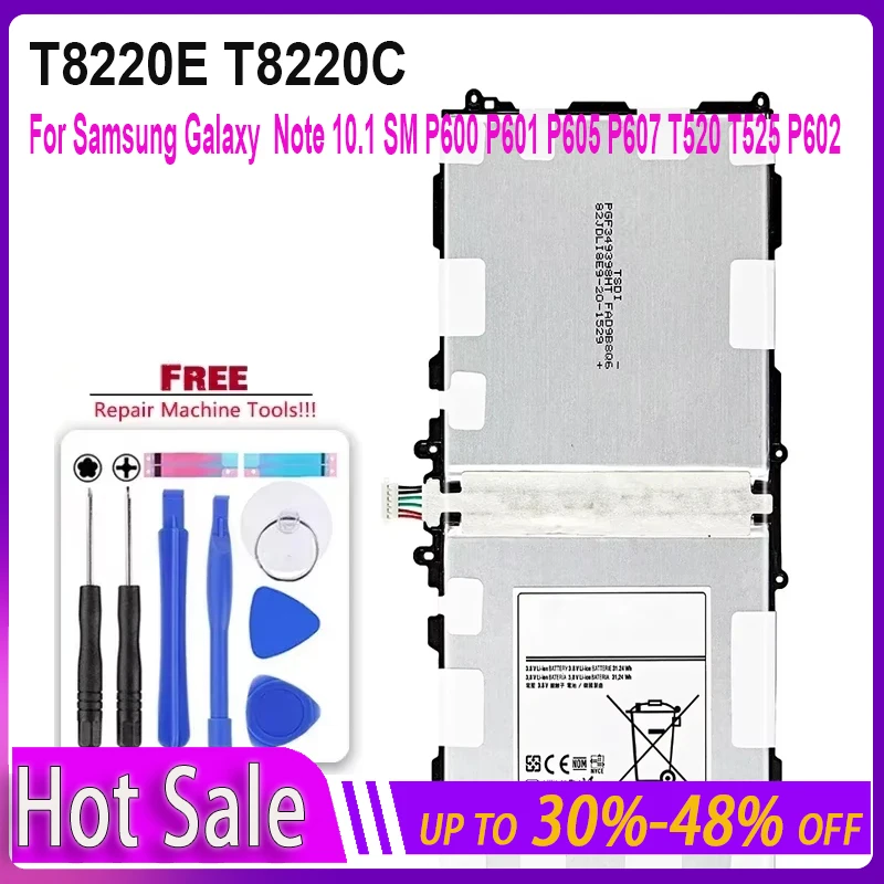 

Tablet Batteries For Samsung Galaxy Note 10.1, T8220C, T8220E, 8220mAh, Tab Pro P600, P601, P605, P607, SM-T520, SM-T525