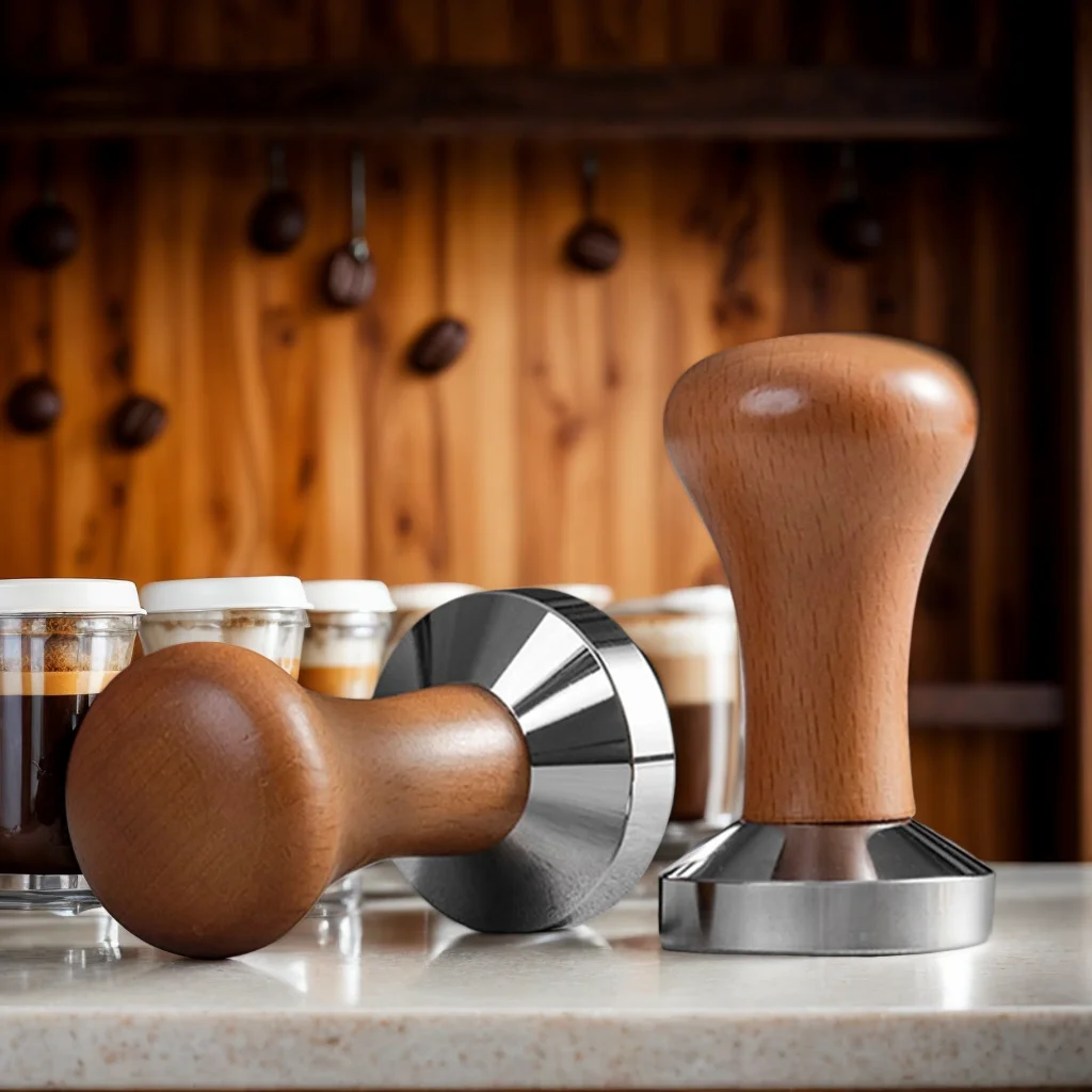 

Espresso Coffee Tamper Stainless Steel Flat Base 49mm 51mm 53mm 58mm Powder Hammer Detachable Design Barista Coffee Accessories