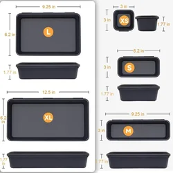 5 Size Customized Interlocking Shallow Tool Organizer Tray Divider Desk Drawer Organizers Separators Storage Bins Container