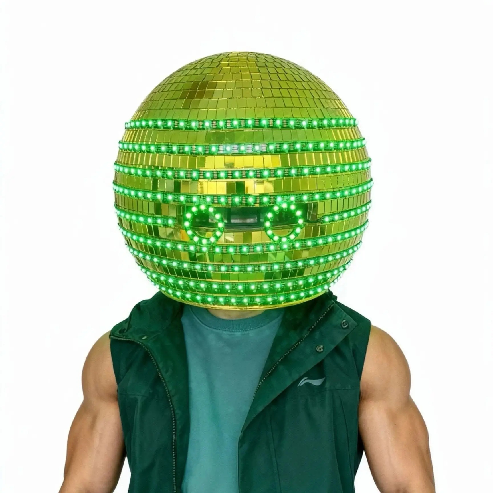 LED man Disco Ball Helmet Mirror Ball Sparkling Ball Party Wedding Christmas Decoration Club KTV Bar DJ Nightclub
