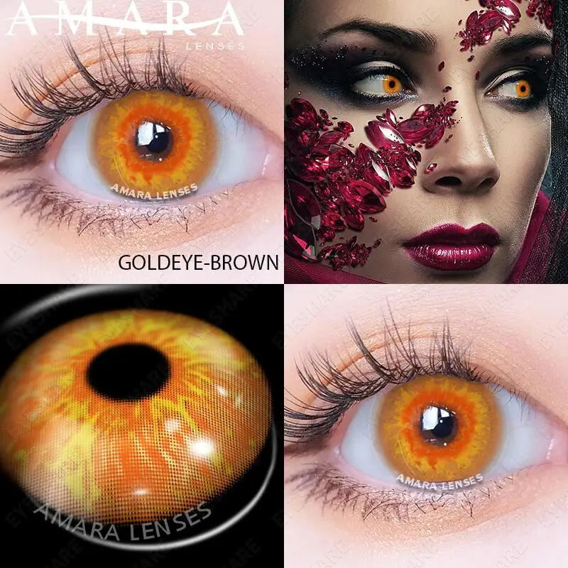 AMARA YELLOW Color Contact Lenses for Eyes Makeup Beauty Contact Lenses Eye Cosmetic Color Lens Eyes Cosplay Anime Accessories