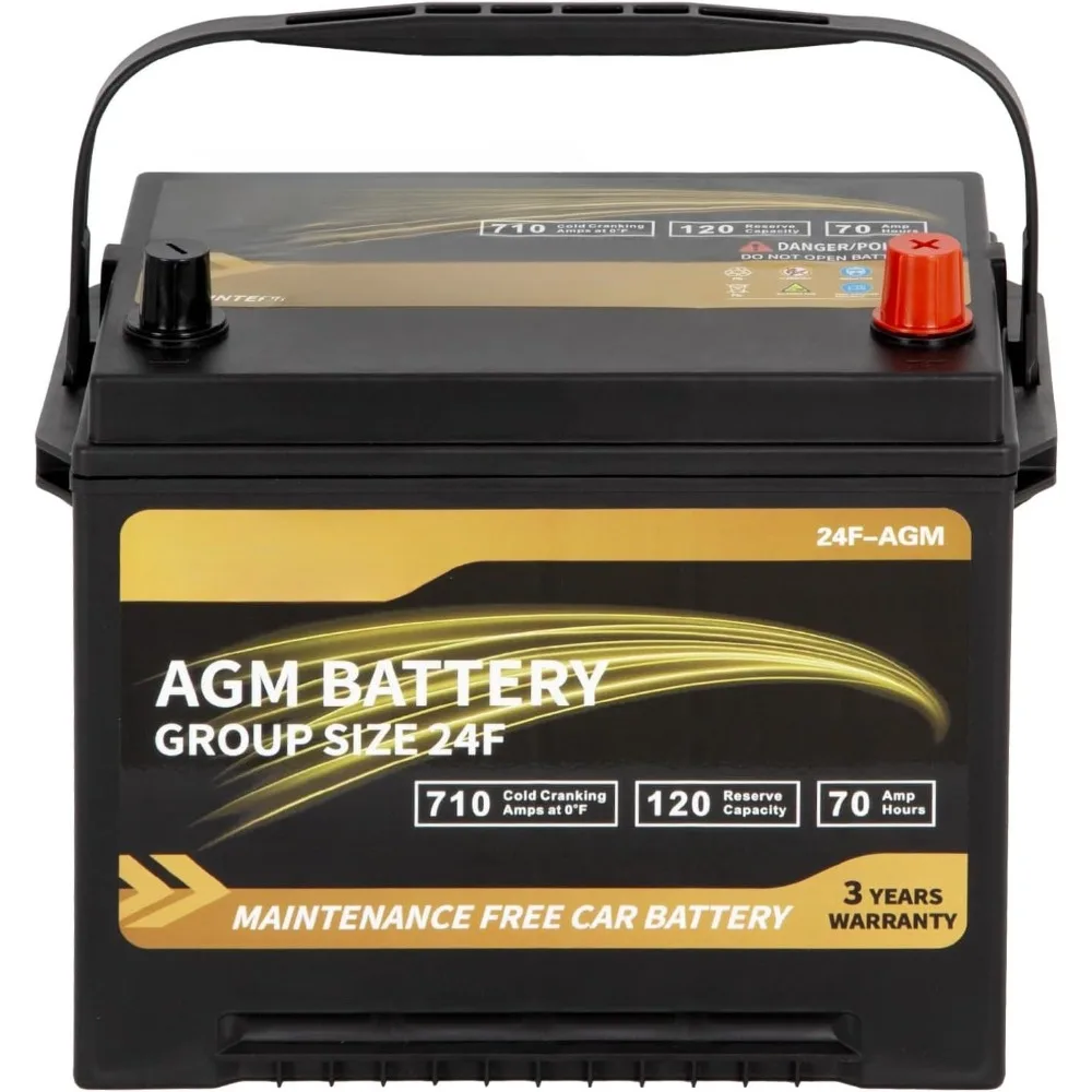 

Platinum AGM Battery BCI Group 24F Automotive Battery, 120RC, 710CCA, 36 Months Warranty, Dimensions