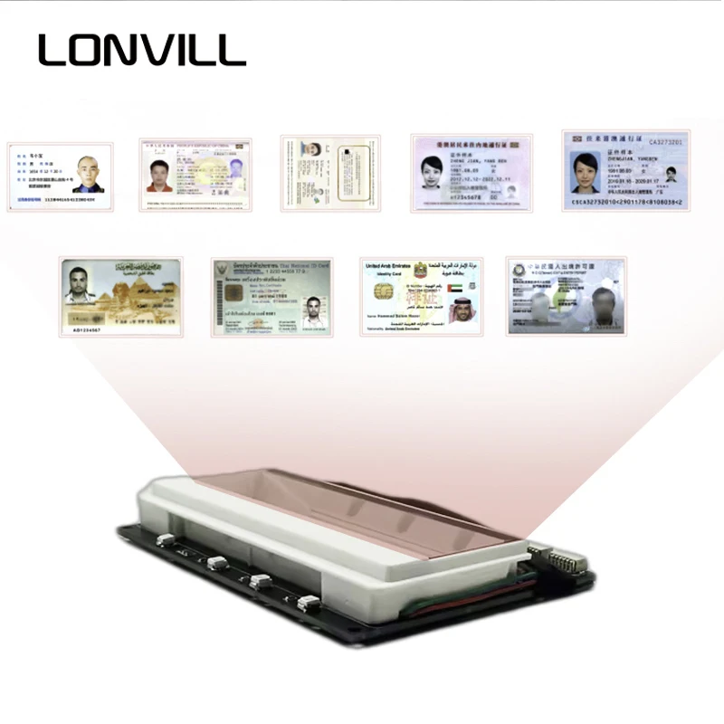 LONVILL Low Power 5V Passport Information Extractor Reads ISO 14443 Type a B ICAO DOC 9303 Readable Zone Passport Reader Module