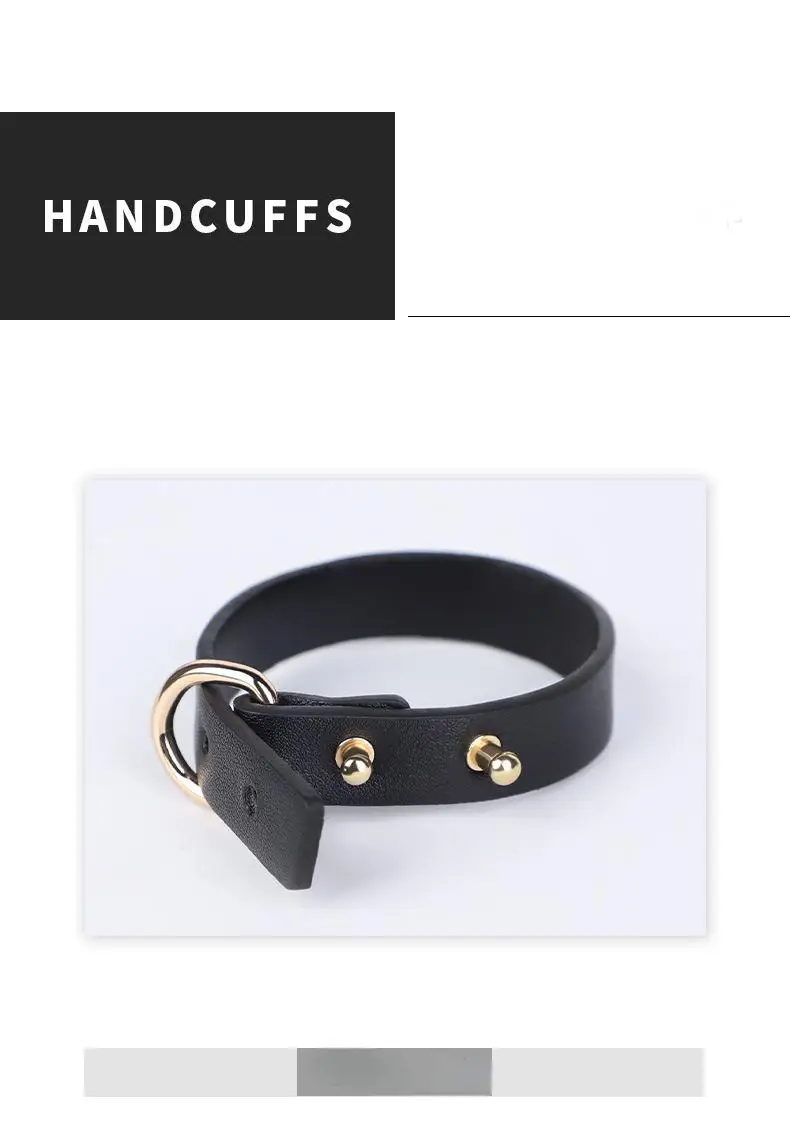 Giocattoli sessuali per donne Coppie Giochi per adulti Schiavo Bondage Manette Manette in pelle di lusso Guinzaglio a catena in oro BDSM Erotico