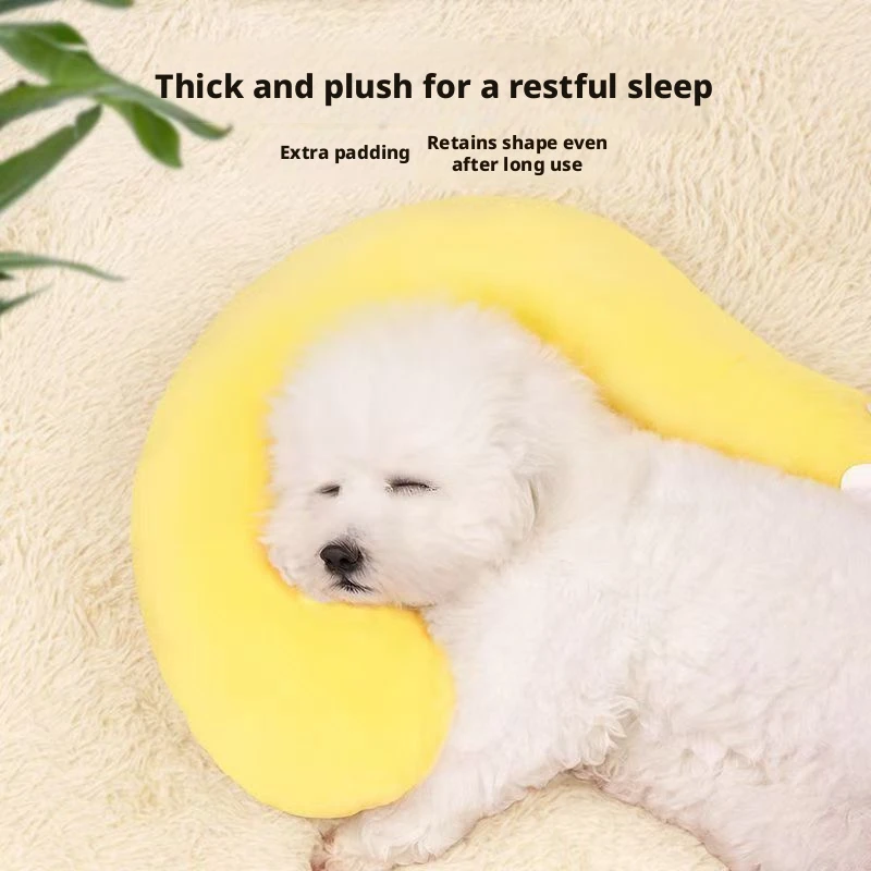 Pet U Shaped Neck Pillow Soft Comfort Sleep Headrest Cushion For Small Puppy Kitten Dogs Cats Rest Supplies