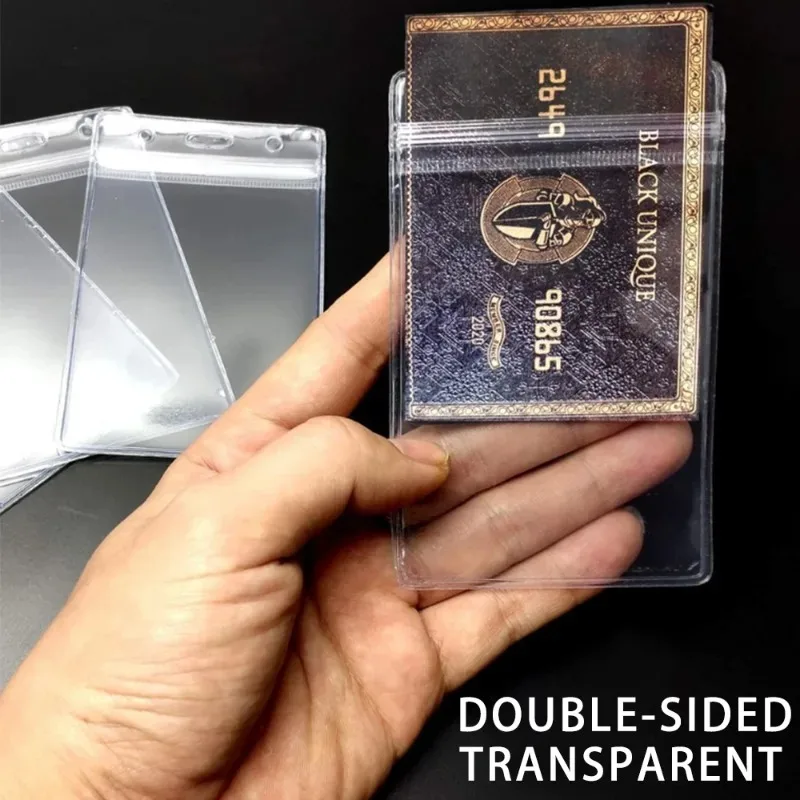 透明防水PVCカードホルダー,クレジットカード,IDカード,薄い透明プロテクター,収納カバー用