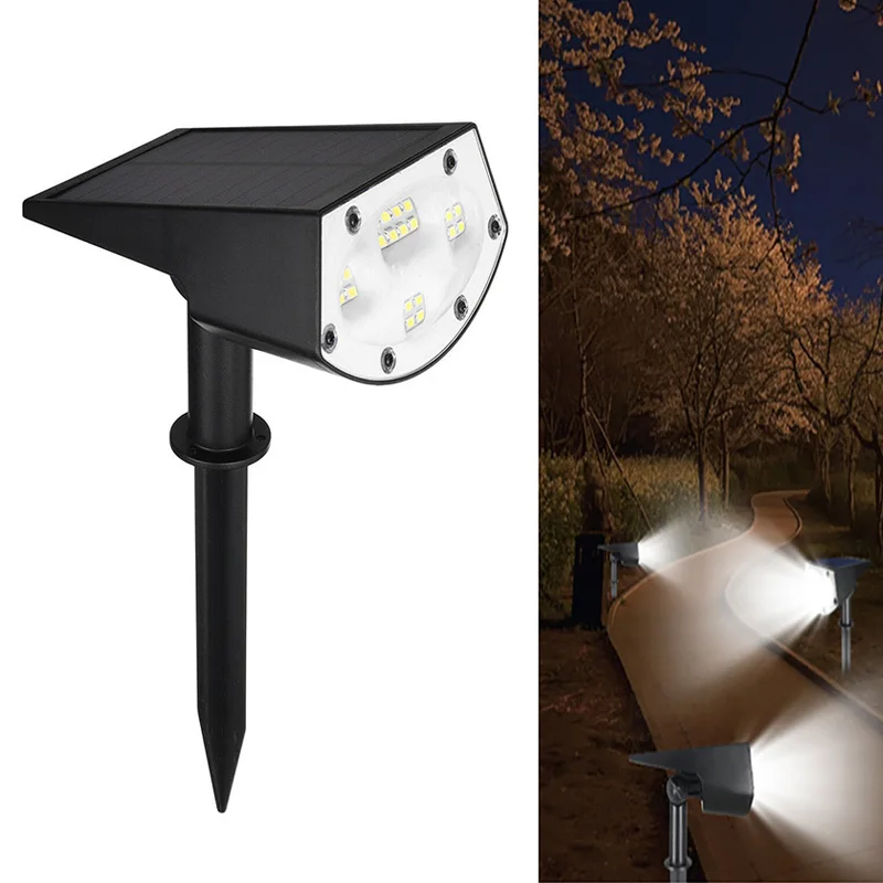 20 LEDs Solar Landscape Spotlights Outdoor Solar Lights Waterproof Adjustable Wall Lamp For Patio Path Yard Garden Driveway Pool
