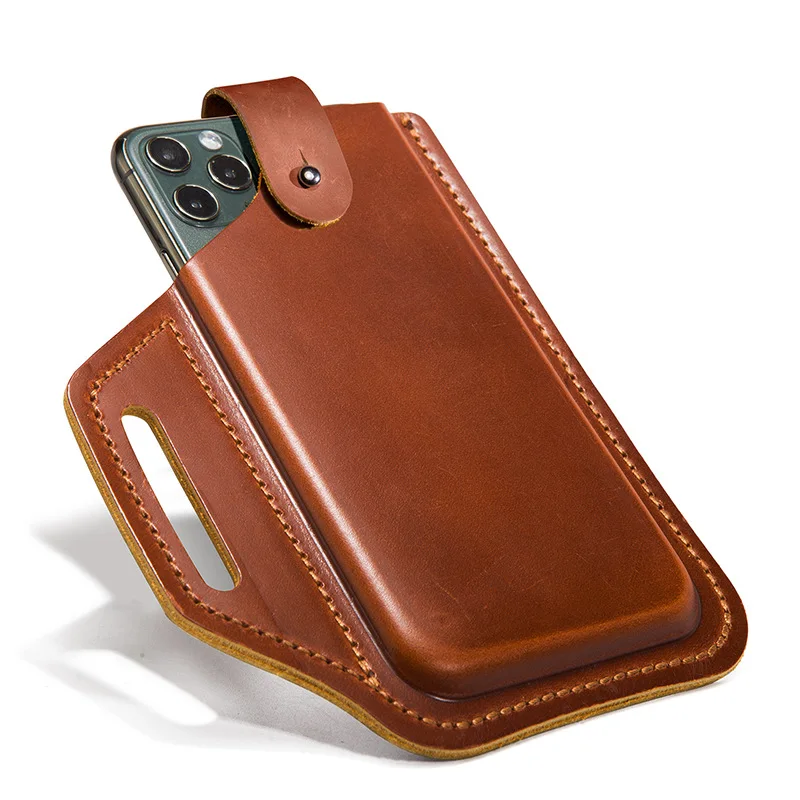 Genuine Leather Waist Packs Bag for Samsung Galaxy S26 S25 S24 S23 S22 Ultra Plus A57 Universal Hip Bum Phone Pouch Case Cover
