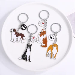 St.Bernard Dog Key Chains For Women Men Alloy Metal Dog Pendant Key Ring Car Keychain Bag Charm Keyring Gifts