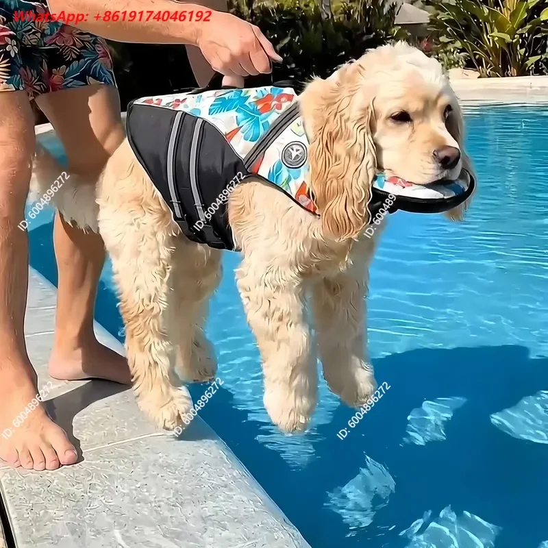 Dog Life Jacket with Chin Support Swimming Suit for Medium and Small Dogs Buoyancy Vest Anti Drowning Pet Water Safety Gear