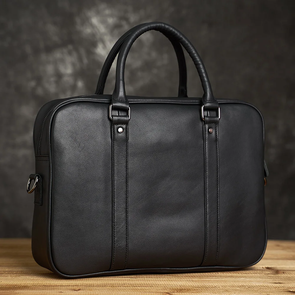 ZRCX Genuine Leather Business Men's Briefcase Original Casual Handbag Men'S Shoulder Bag High Quality For 15 Inch Laptop Bag