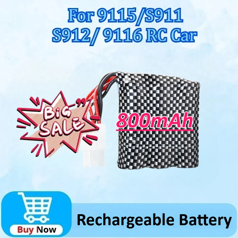 

9.6v 800mAh 20C Li-ion Battery for Monster Truck EL6P SM-6P EL-2P Parts for 9115 S912 9116 S911 RC Car RCRechargeable Battery