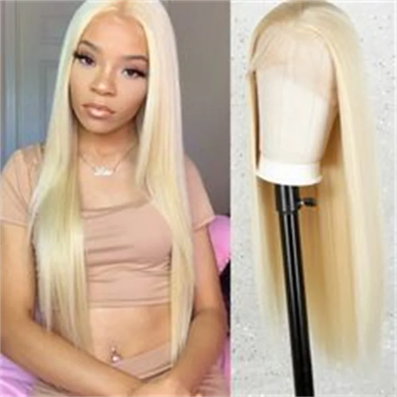 

613 Honey Blonde Color 13x4 HD Transparent Lace Frontal 30 32 Inch Bone Straight Glueless Brazilian Human Hair Wigs For Women