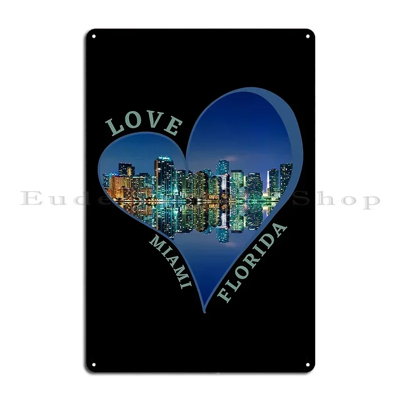 Love Miami Florida Metal Sign Create Wall Decor Club Bar Bar Cinema Tin Sign Poster