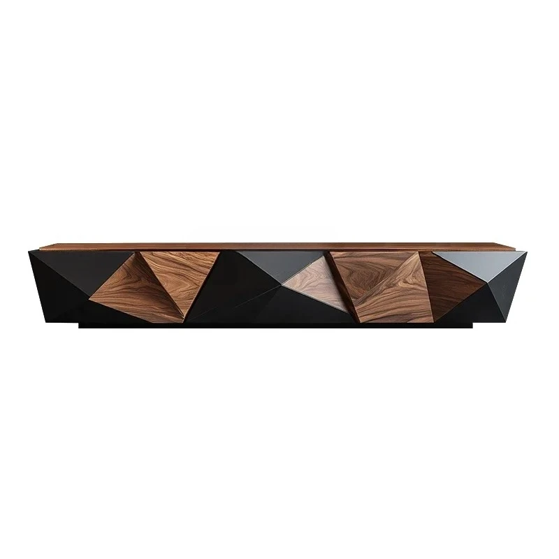 

personality solid wood TV cabinet living room floor storage cabinet creative geometric three-dimensional decorative cabinet53