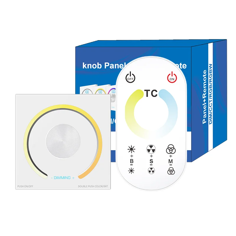 

LED DimmerController touch knob dimmer CCT RGB DC12V-24V 6A Wall Mounted Panel Wall switch Wireless controller