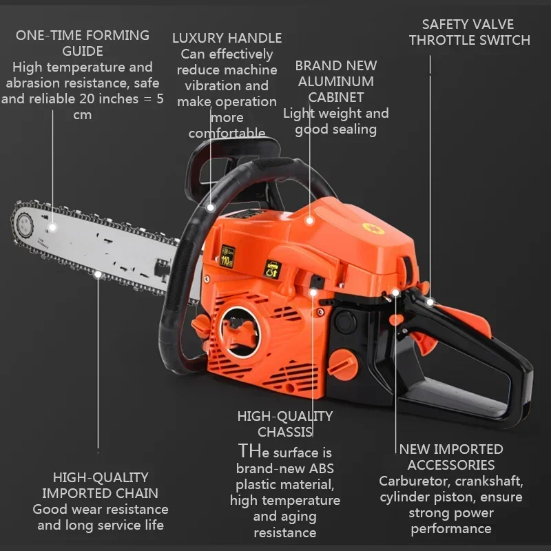 7800W Haushalt Multifunktionale Kleine Tragbare Outdoor Handheld Protokollierung Säge CS-9998 Benzin Elektrische Kettensäge