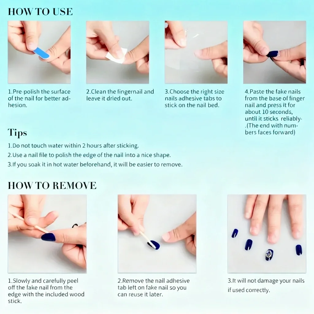 10 pçs luxo em forma de amêndoa imprensa em unhas com maneki neko design artesanal unhas falsas com ferramentas de 4 peças abas adesivas de unhas