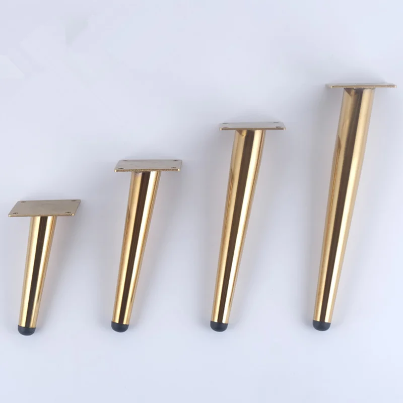 10-35CM Metal Furniture Leg Support Gold Tapered Leveling Feet For Sofa Chairs Cabinet Wardrobe Bed Leg Protector Pad Hardware