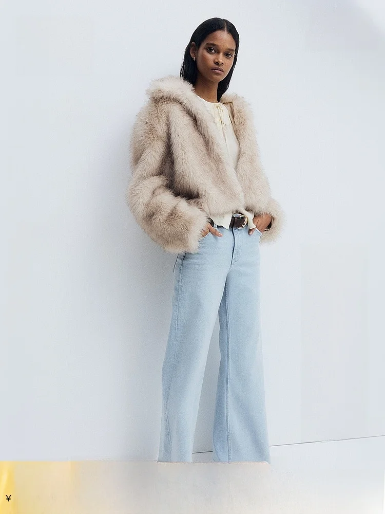 

High Waist Wide Leg Jeans Women's Summer Washed Denim Pants Casual Fit Cotton Stretchy Trousers H&M 1308083