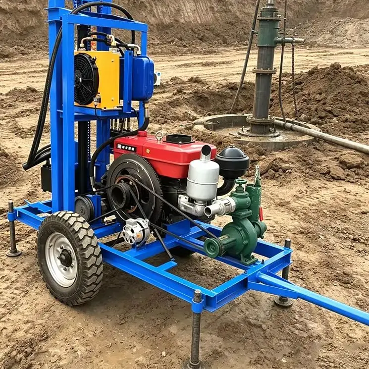 Customized Reliable Crawler 35HP Diesel 100M Flexible Travel Fast Drilling Speed Water Well Drilling Machine