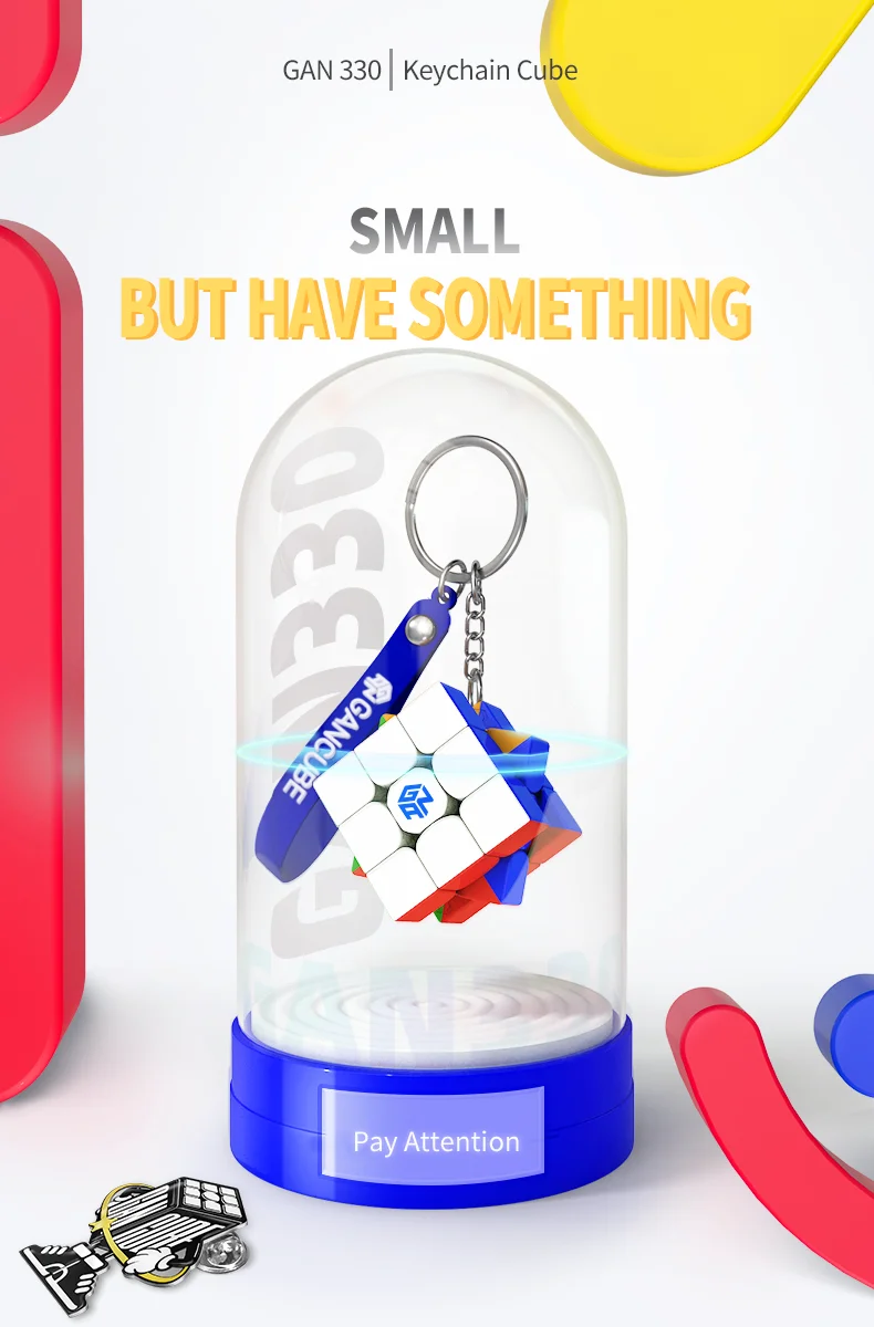 GAN330 Maglev 3x3 Mini Keychain Cube, 10th Anniversary Commemorative Collection Limited Puzzle Cube