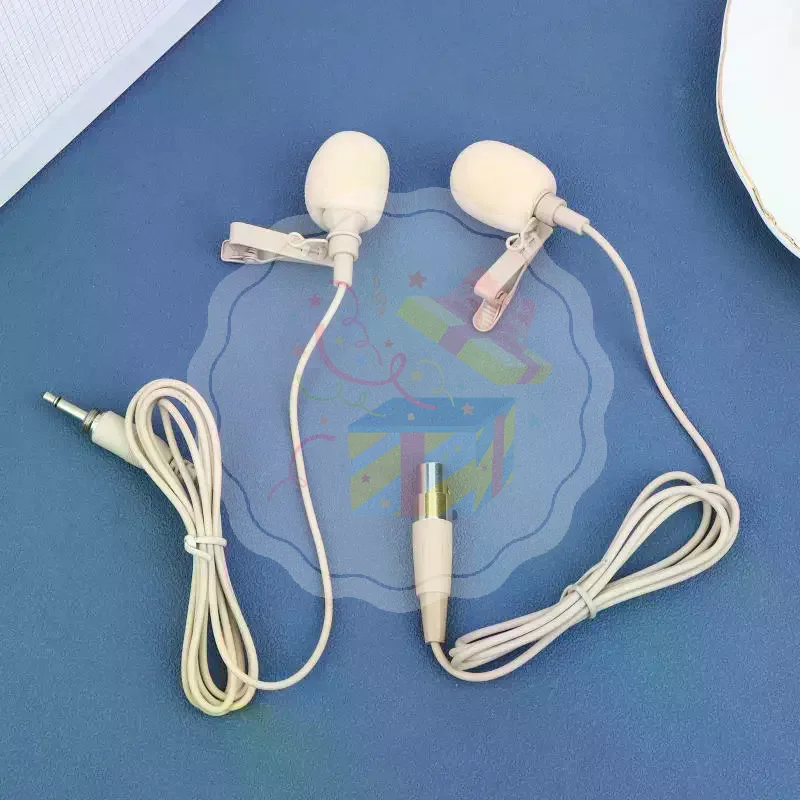 Lapel Clip Microphone 80-20KHZ Clear Sound Output ZL-F1720 Beige for Wedding Host Interview Public Speech Recording