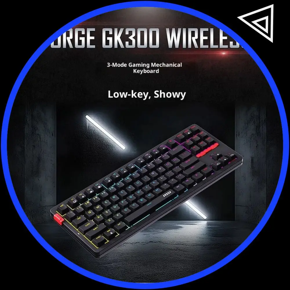 

MSI FORGE GK300W трехрежимная беспроводная механическая клавиатура игровая офисная горячая замена колпачки для клавиш из ПБТ RGB световая прокладка эргономичная клавиатура