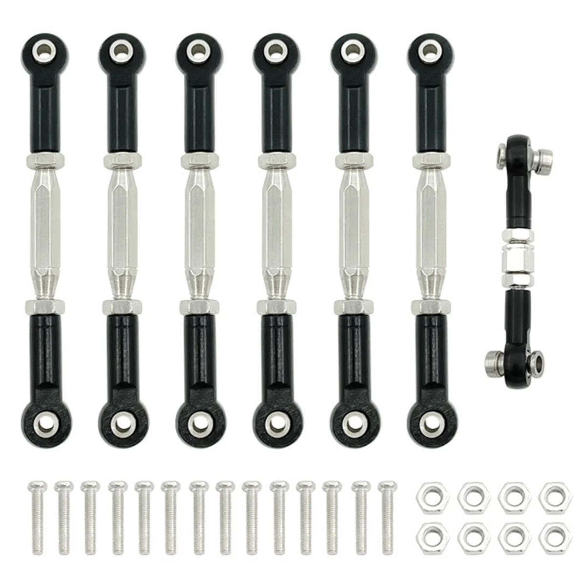 Metal Camber Link Rod Linkage Set for Traxxas Slash 4X4 VXL 2WD Rustler Stampede Hoss 1/10 RC Car Upgrades Parts Black