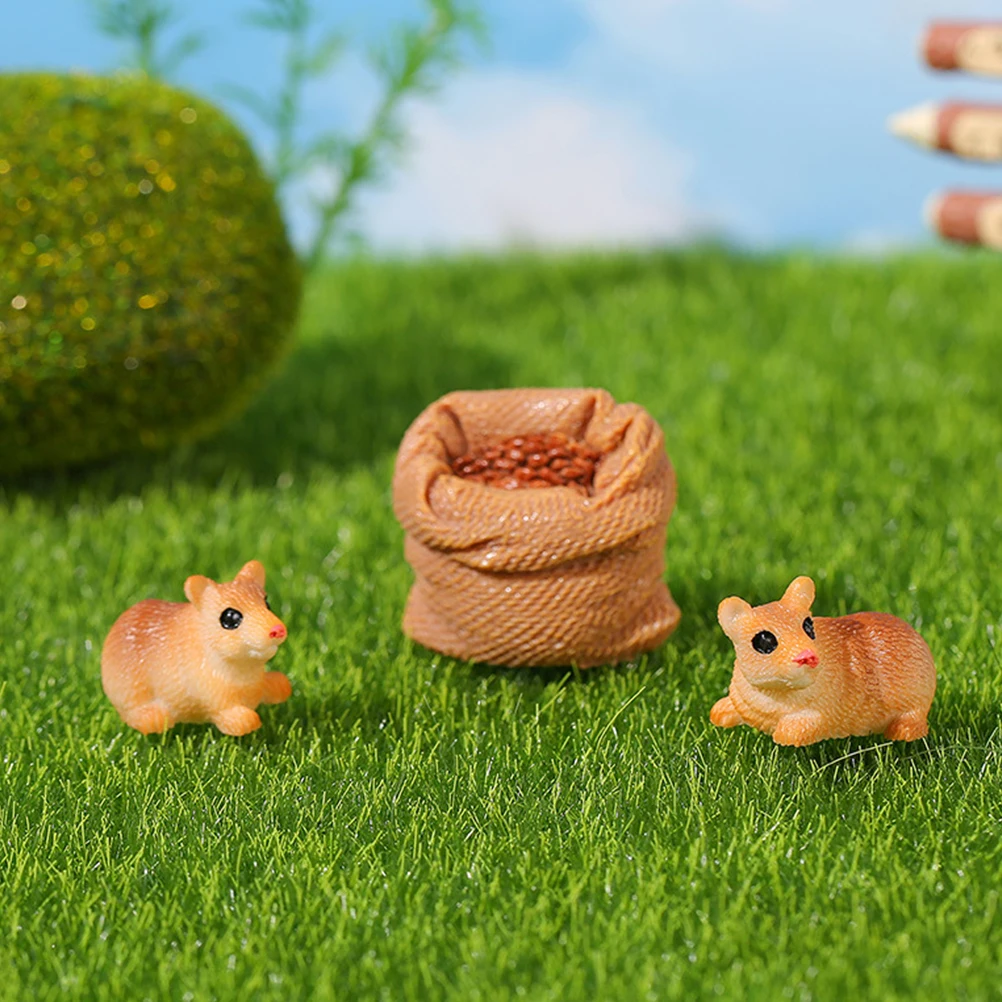 

1 set Mini Resin Rat Figurines Simulation Mouse Decor Garden Birthday Party Cake Accessories Animal Statues