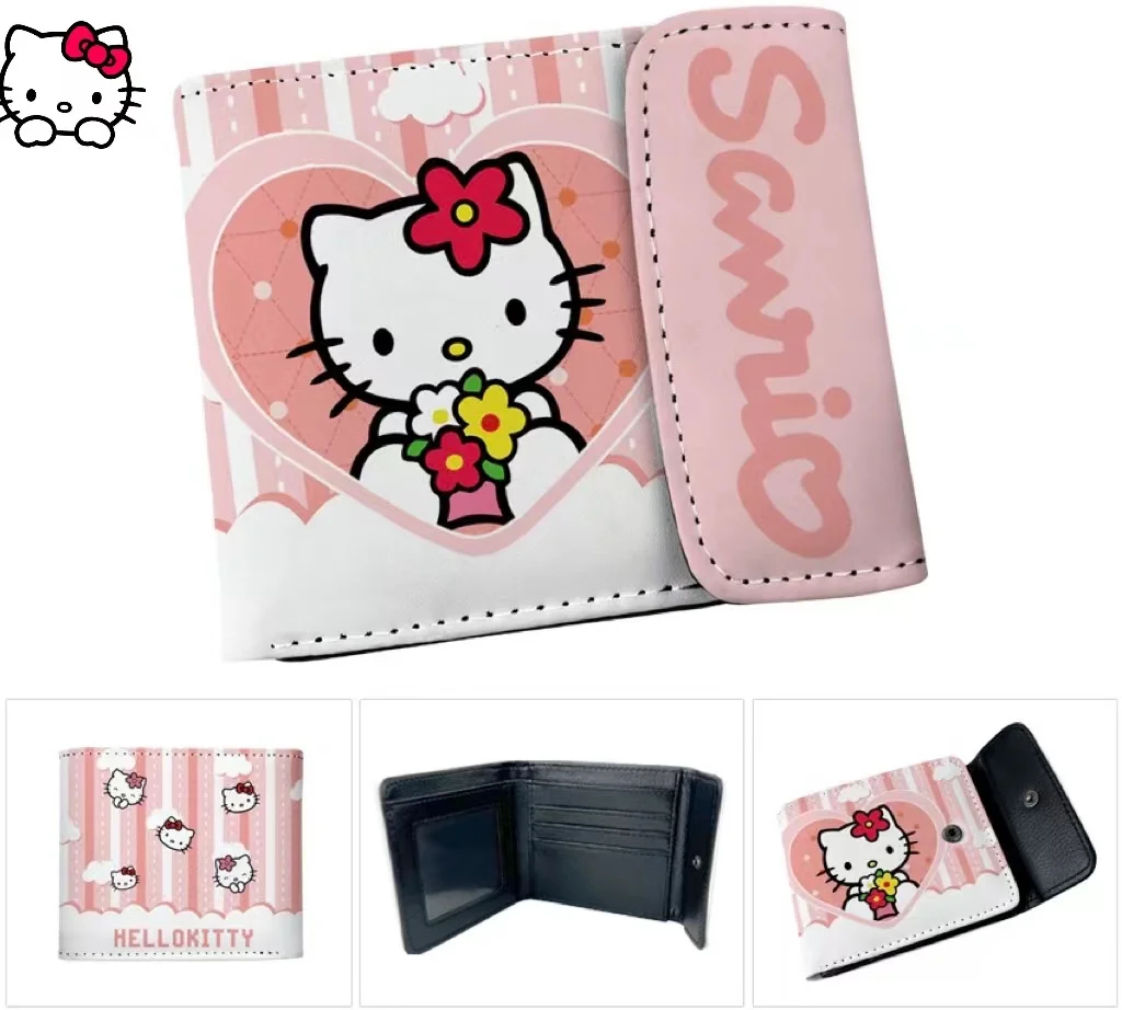 

Anime Sanrio Cartoon Hello Kitty Wallet Cinnamoroll Kuromi My Melody with Card Holder Hasp Purse Coin Purse Gift Birthday Girls