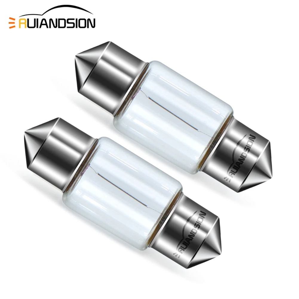 Ruiandsion 31/36/39/41mm C5W C10W Festoon Reading Car Trunk Small Light Bead 12V 24V 5W Olive Lamp Roof Ceiling Halogen Bulb