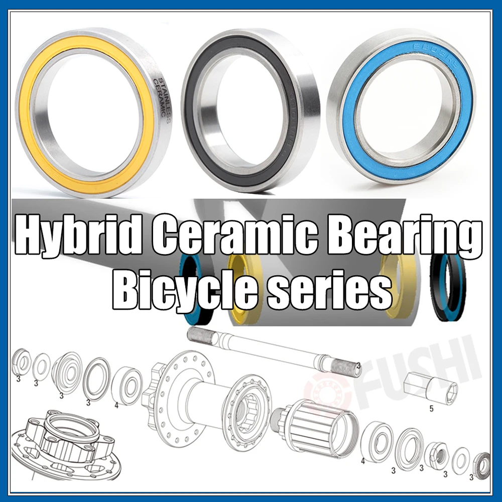 1 SZT. Łożysko ceramiczne hybrydowe serii 6800 6900 6000, modele 6801 6802 6803 6804 6806 6901 6902 6903 6000 6001 15267 17287 18307 2RS HC
