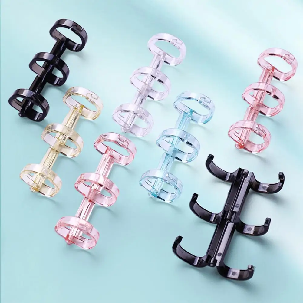 แหวนยึดกระดาษยืดหยุ่นอุปกรณ์เครื่องเขียน2ชิ้นแหวนเกลียวสปริง3รูสำหรับสมุดบันทึก