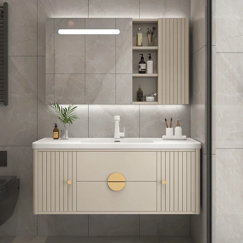 

Cream Style Bathroom Vanities Shelves With Mirror Storage Open Bathroom Vanities Italian Design Bathroom Fixture Gabinetti LLBC