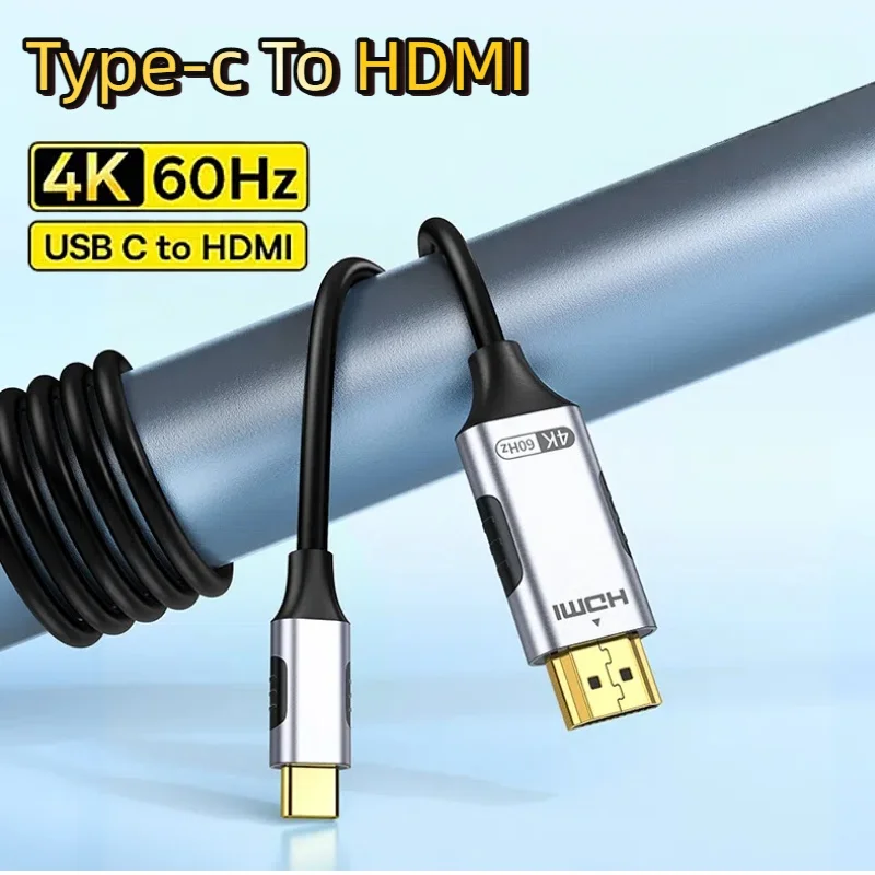 

4K USB C to HDMI Cable Adapter 4K 60Hz USB Type C to HDMI Cable Thunderbolt 3 Compatible with MacBook Pro IPad pro Laptop