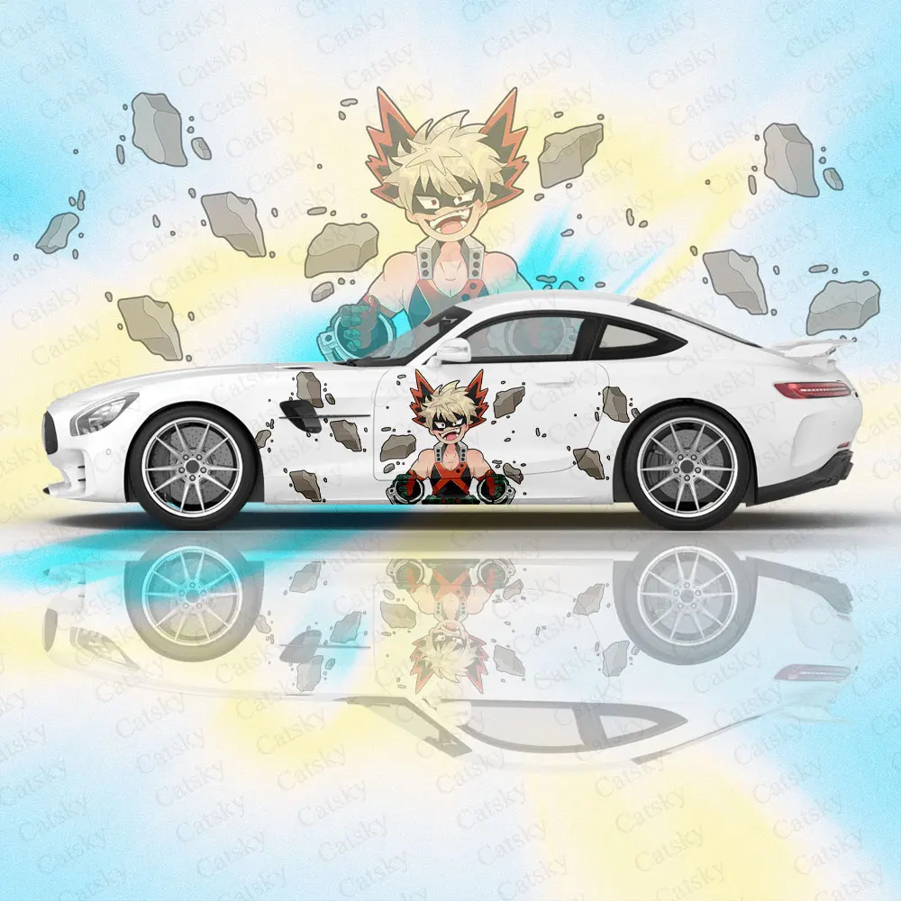 Bakugou Katsuki Anime Car Body Stickers Anime Itasha Car Side Decal Sticker Car Body Sticker Car Body Decoration Stickers