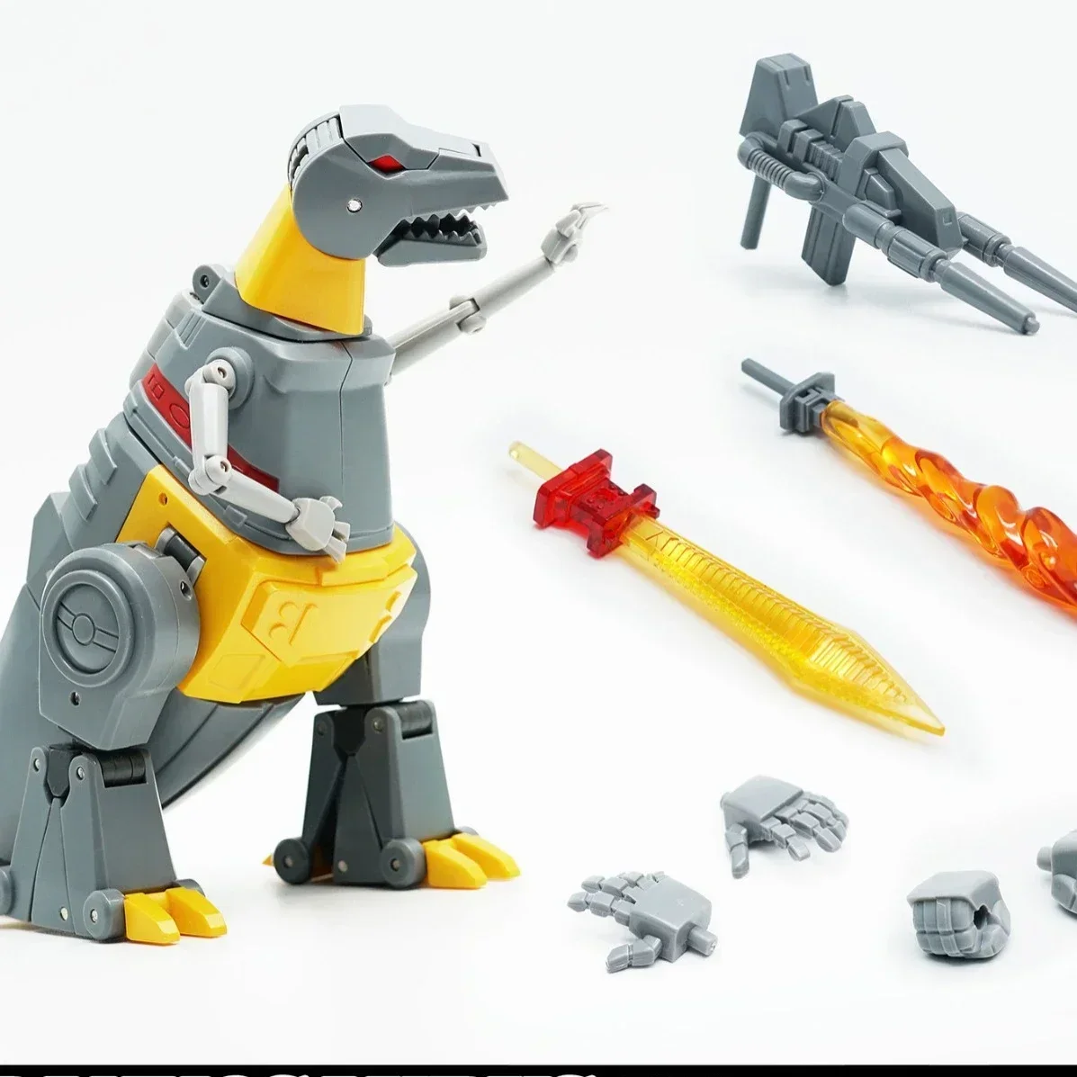 متوفر في المخزون ألعاب التحول Jiayuehuang 8809 ديناصور Grimlock Tyrannosaurus الكابتن G1 T روبوت نموذج الشكل جمع الهدايا