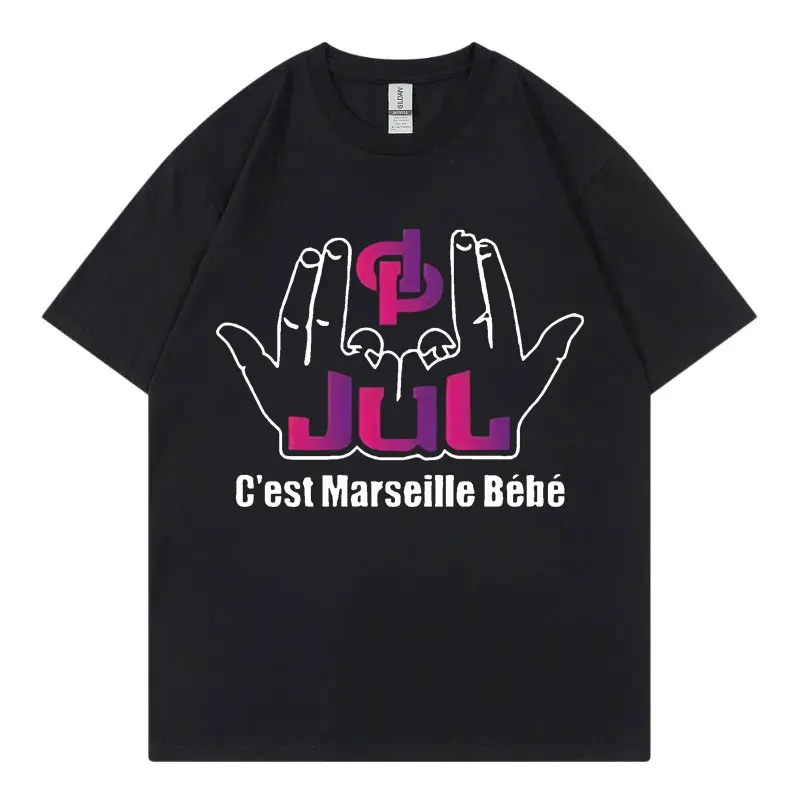 

French Rapper Jul C'est Marseille Bébé Graphic T Shirts Fashion Hip Hop Y2k Clothing T-shirt Summer Pure Cotton T-shirts Unisex