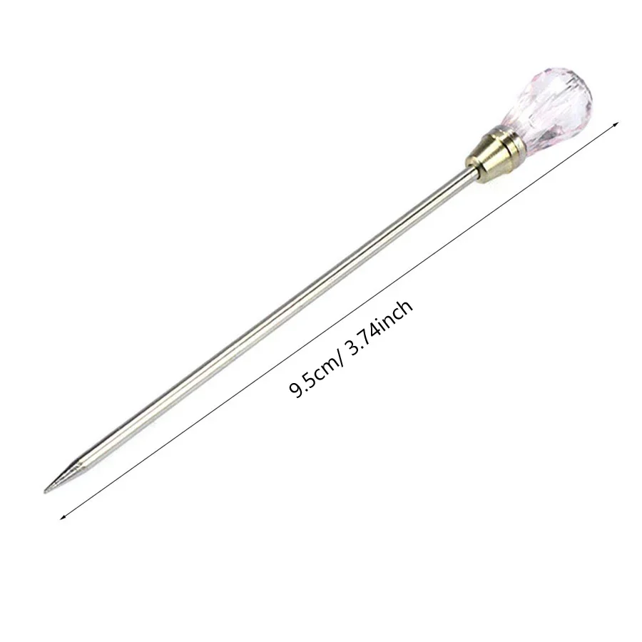 สแตนเลสสตีลเล็บไม้พายเจลผสม Rod ช้อนแต่งเล็บสําหรับอะคริลิค UV Polish Glitter Powder-อ่างล้างจานเครื่องมือ