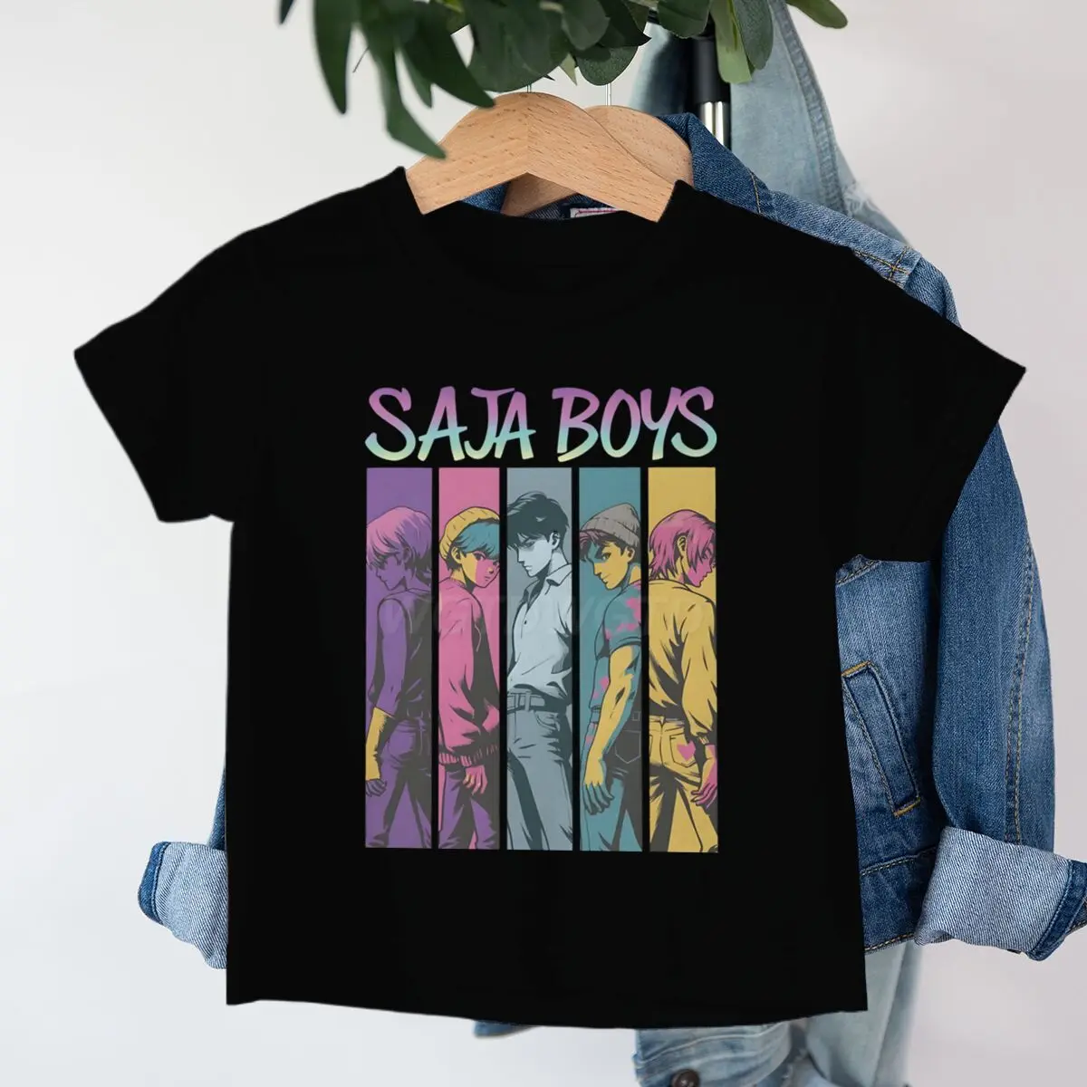 

New Cartoon Saja Boys T-shirts Kpop Demon Hunters T Shirt Kids Boy Girl Summer Short Sleeve Round Neck Tops Children's Clothes