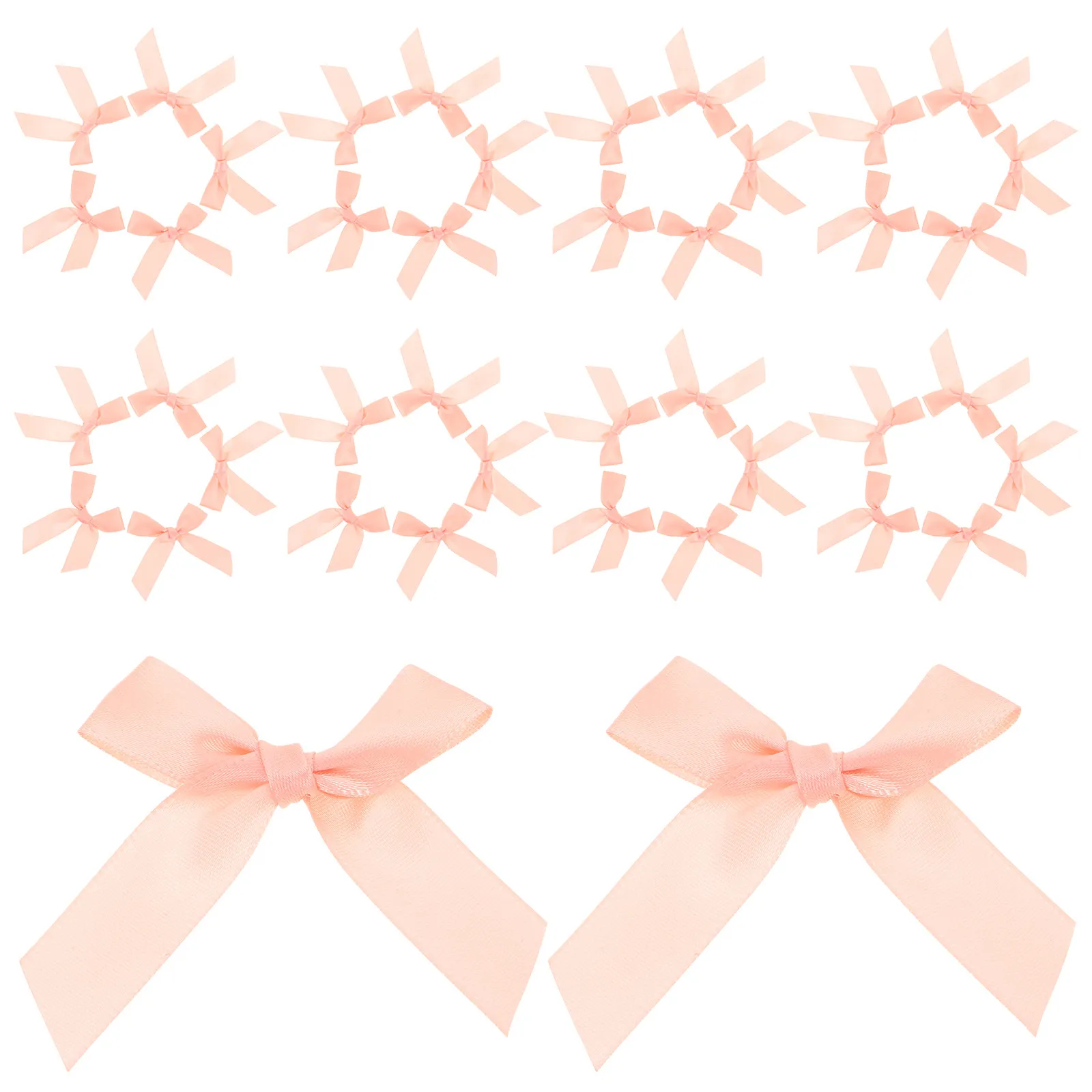 150 Lazos de Cinta Navideños Rosas de Chinlon, Mini Lazos para Decoración de Pasteles de Boda, Bolsas de Regalo, Fiestas y Presentaciones, Lazos Elegantes