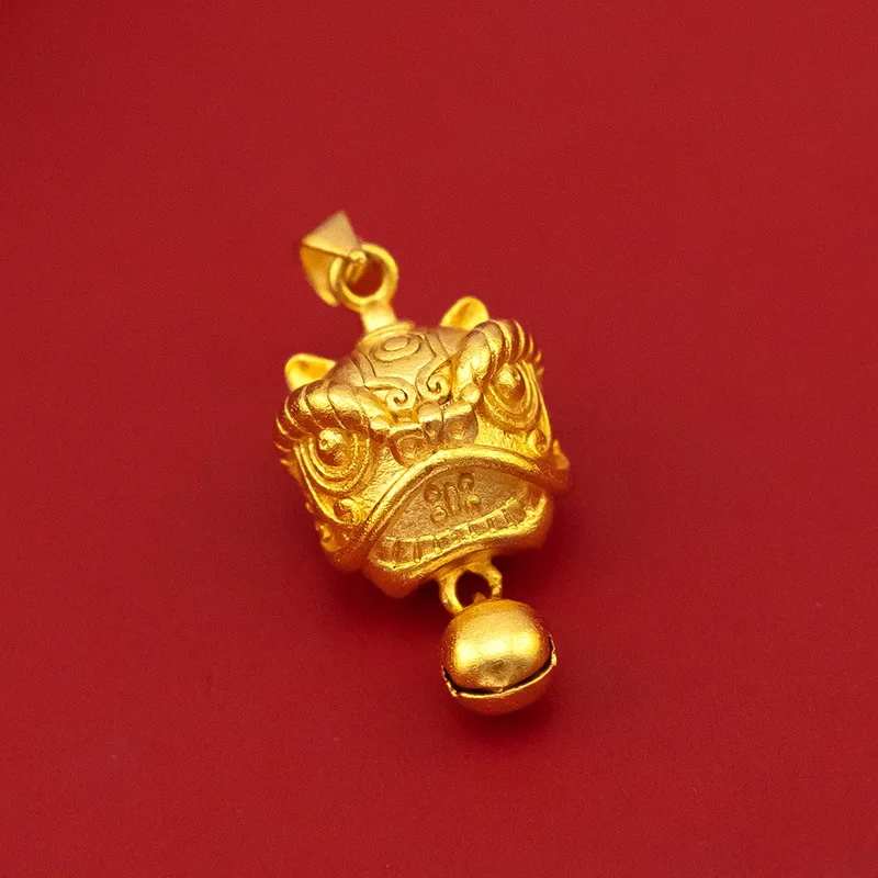

18K Gold Guochao Ancient Style Lion Pendant Accessories Crocs Charms Hiphop Pendants
