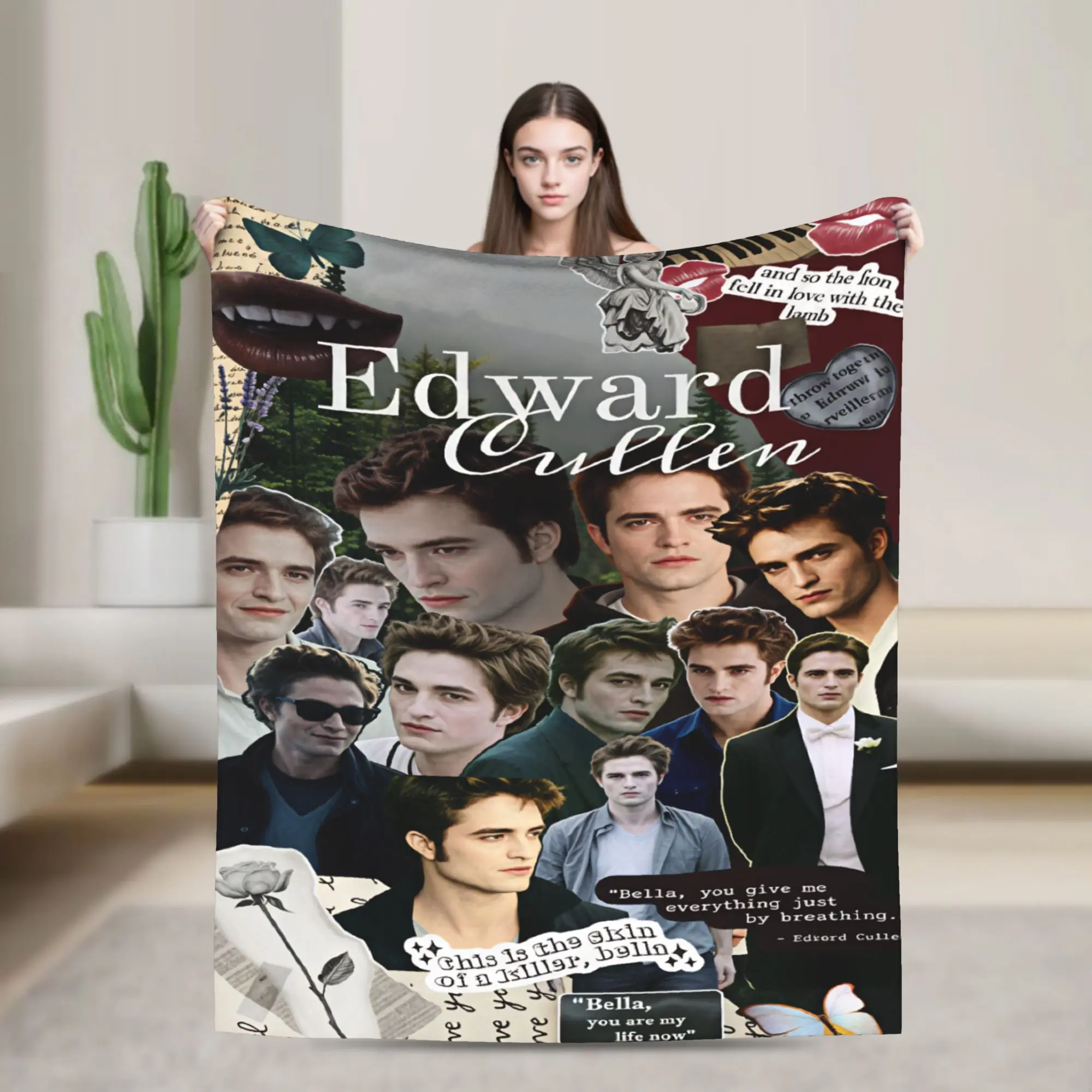 Warm Soft Blankets Picnic Twilight Saga Edward Bella Throw Blanket  Flannel Bedspread For Home Decor Funny Sofa Bed Cover